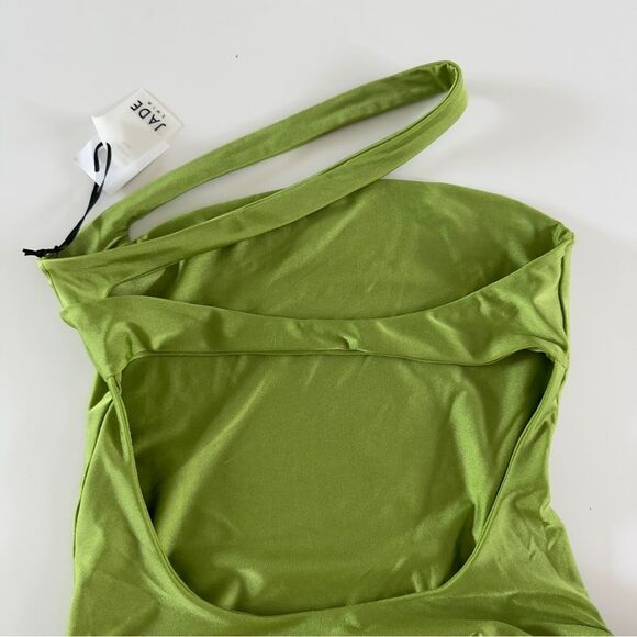 ⭕️ JADE SWIM One Piece Swimsuit Bathing Suit Lime Green Shimmer Large - Picture 5 of 9